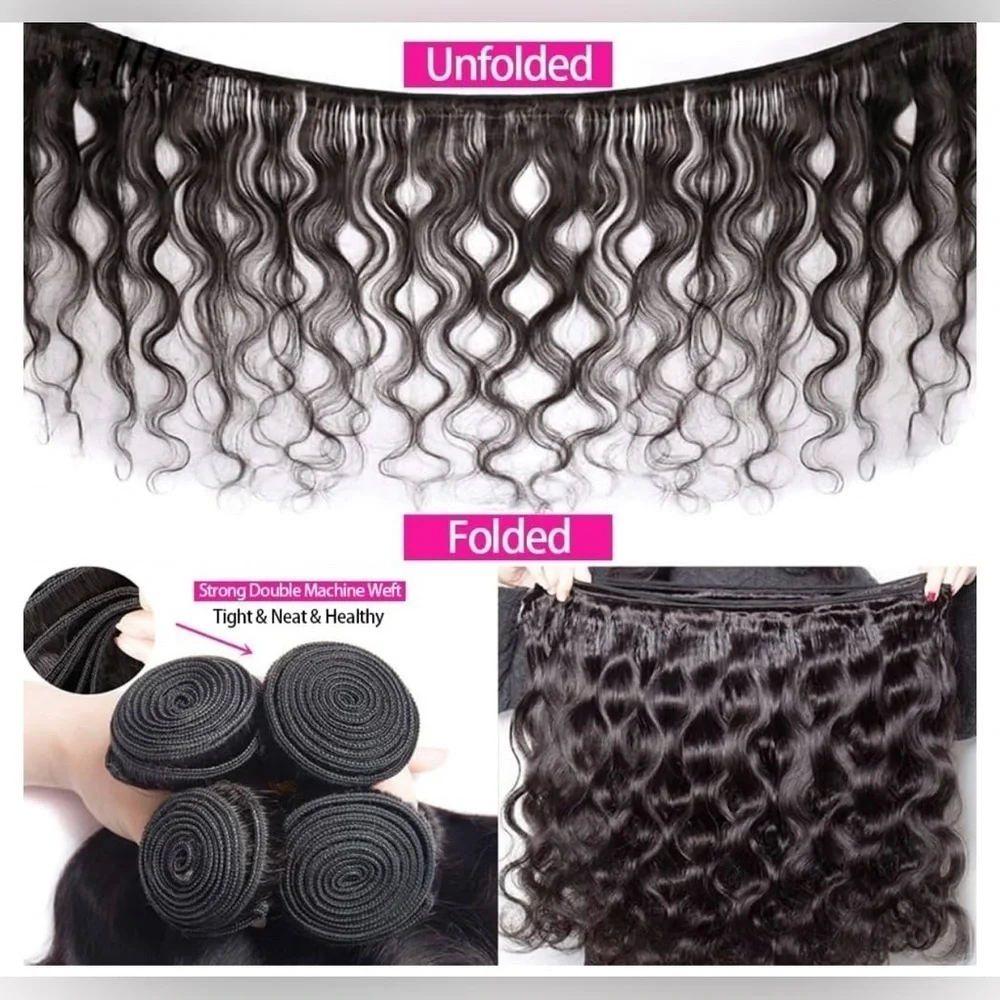 Body Wave Human Hair 20, 22 & 24  Inch 10A Brazilian  Black Virgin Human Bundles